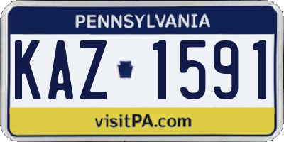 PA license plate KAZ1591