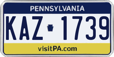 PA license plate KAZ1739