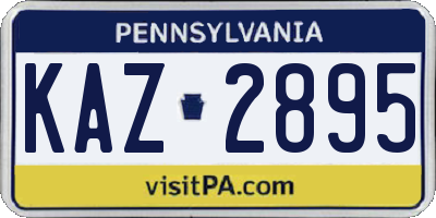 PA license plate KAZ2895