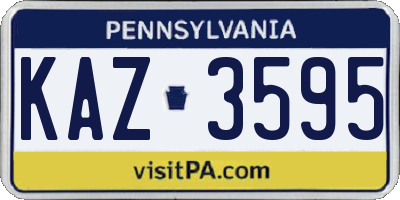 PA license plate KAZ3595