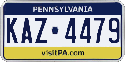 PA license plate KAZ4479