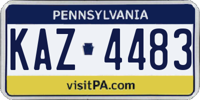 PA license plate KAZ4483