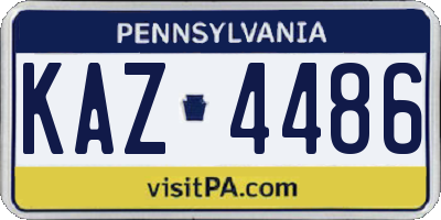 PA license plate KAZ4486
