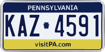 PA license plate KAZ4591