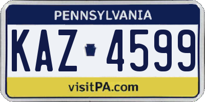 PA license plate KAZ4599