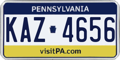 PA license plate KAZ4656