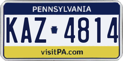 PA license plate KAZ4814