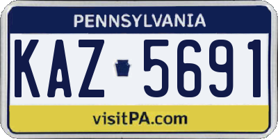 PA license plate KAZ5691