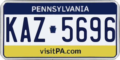 PA license plate KAZ5696