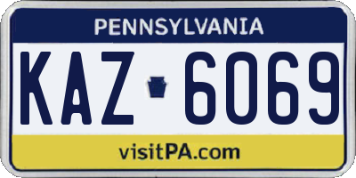 PA license plate KAZ6069