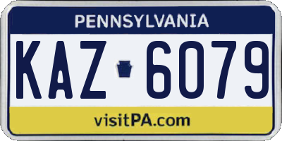 PA license plate KAZ6079