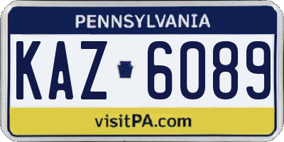 PA license plate KAZ6089