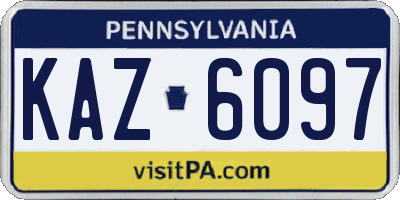 PA license plate KAZ6097