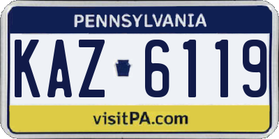 PA license plate KAZ6119