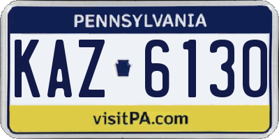 PA license plate KAZ6130