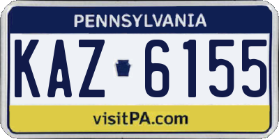 PA license plate KAZ6155