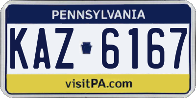 PA license plate KAZ6167