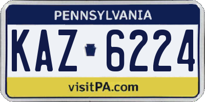 PA license plate KAZ6224