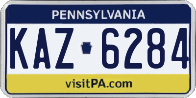 PA license plate KAZ6284