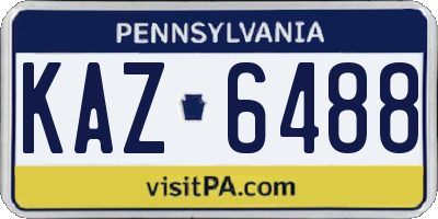 PA license plate KAZ6488
