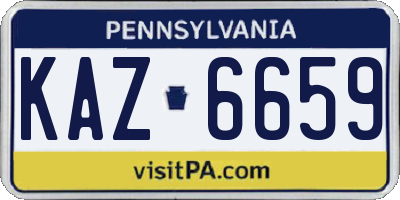 PA license plate KAZ6659