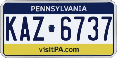 PA license plate KAZ6737