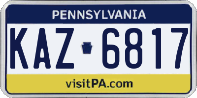 PA license plate KAZ6817