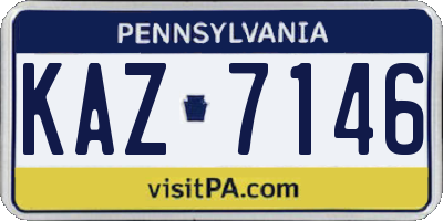 PA license plate KAZ7146