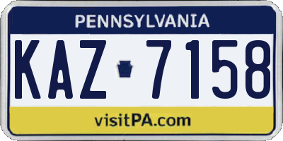 PA license plate KAZ7158