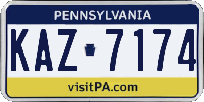 PA license plate KAZ7174
