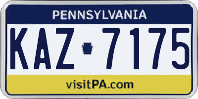 PA license plate KAZ7175