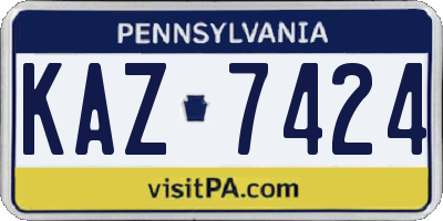 PA license plate KAZ7424