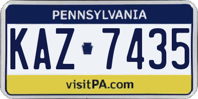 PA license plate KAZ7435
