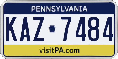 PA license plate KAZ7484