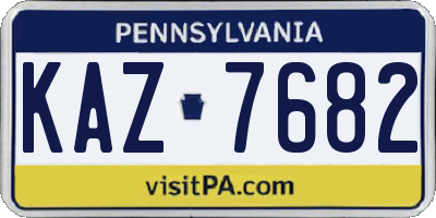 PA license plate KAZ7682