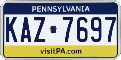 PA license plate KAZ7697