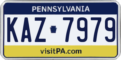 PA license plate KAZ7979