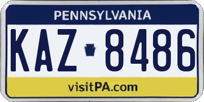 PA license plate KAZ8486