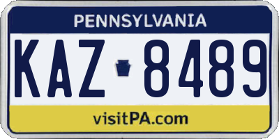 PA license plate KAZ8489