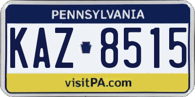 PA license plate KAZ8515
