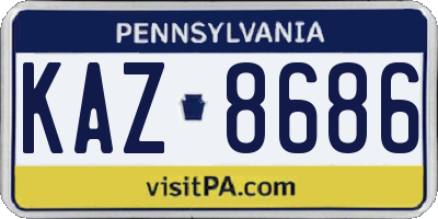 PA license plate KAZ8686
