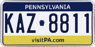 PA license plate KAZ8811