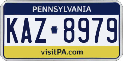 PA license plate KAZ8979