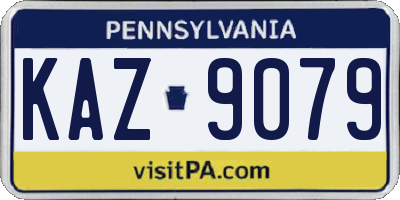 PA license plate KAZ9079