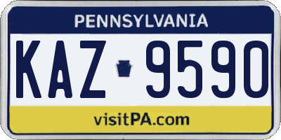 PA license plate KAZ9590