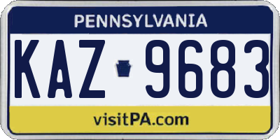 PA license plate KAZ9683