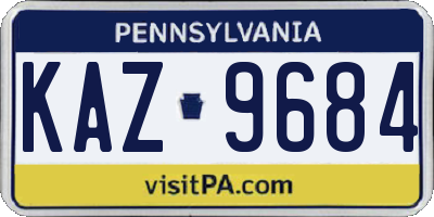 PA license plate KAZ9684