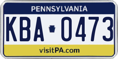 PA license plate KBA0473