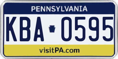 PA license plate KBA0595