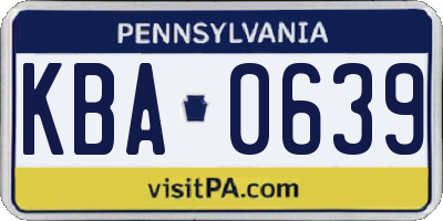 PA license plate KBA0639